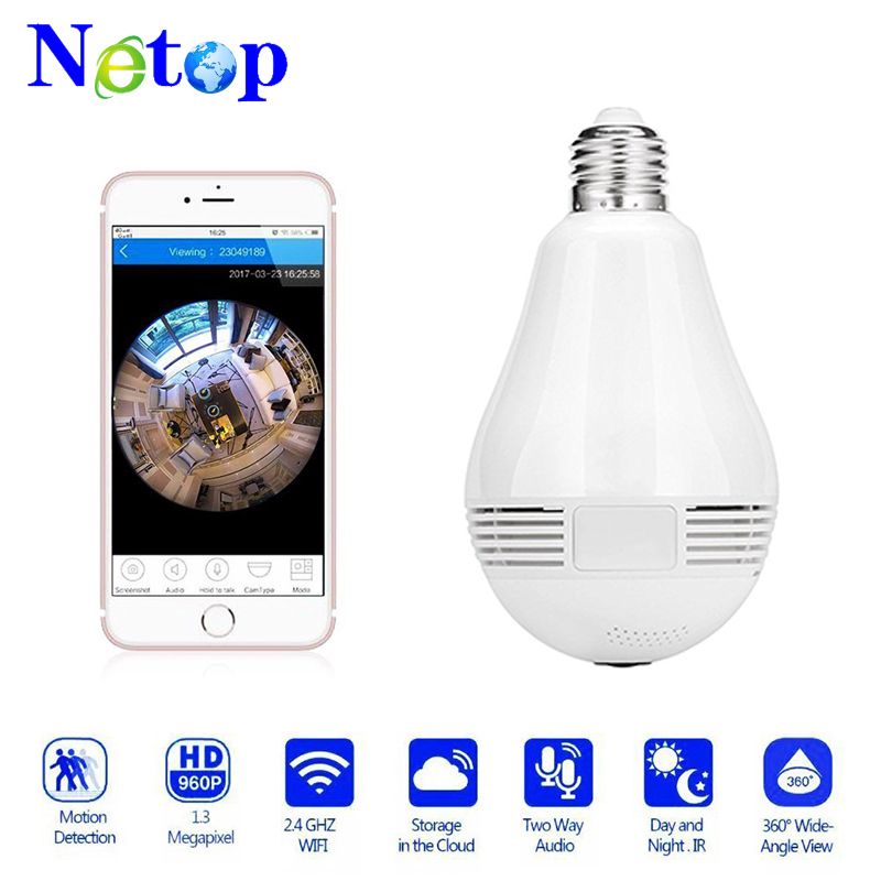 satin al netop 1 3mp 2 mp 360 derece wifi kamera kablosuz ip kamera kablosuz ampul lamba balik gozu panoramik gozetleme guvenlik kamerasi hareket