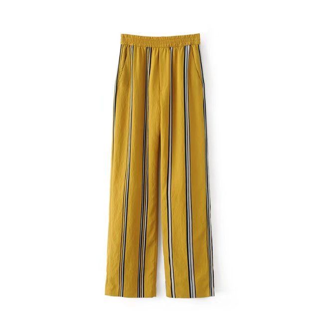 striped yellow pants