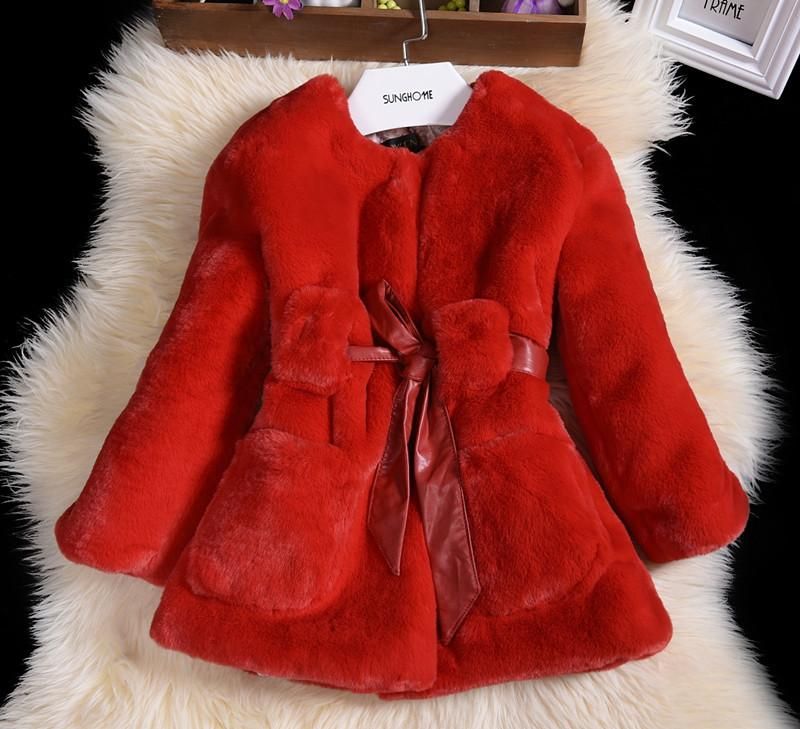 Luxury Faux Fur Coats Fashion Winter Jacket For Girls Baby Clothes