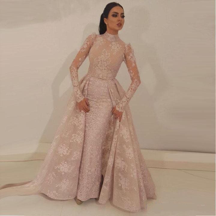 formal dress with detachable train