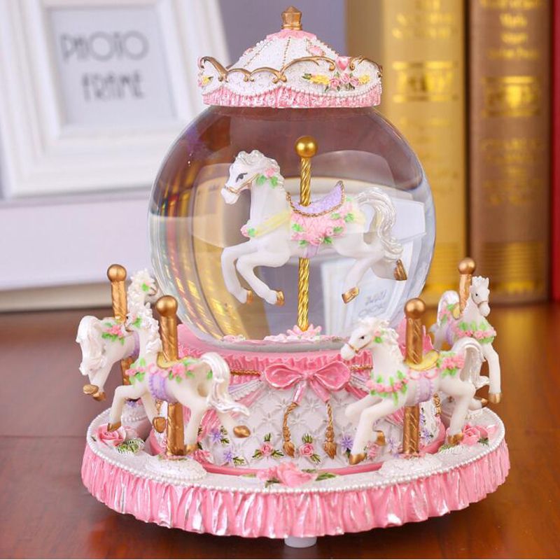 Baby Kids Girl Boy LED Merry-Go-Round Carousel Music Box Valentines Day Gifts US