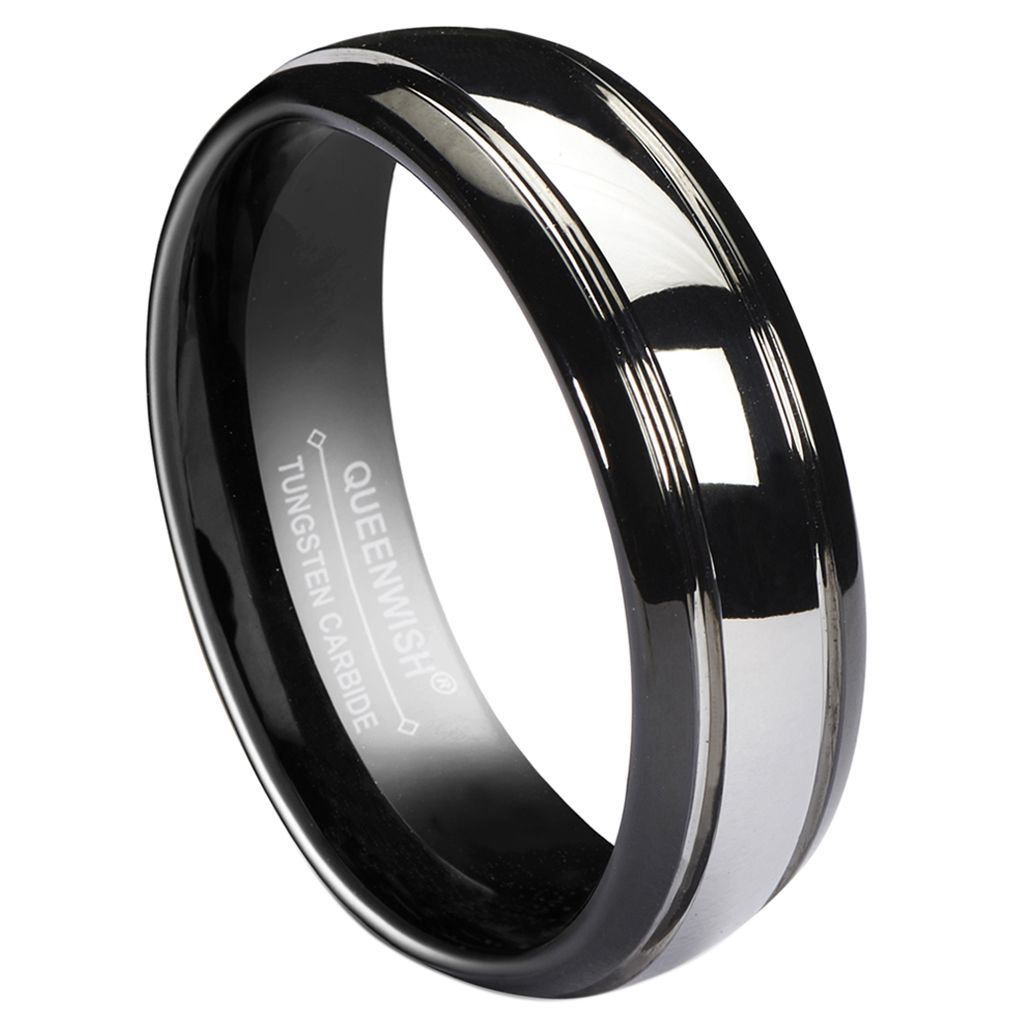 Engraved Mens Ring Wedding Band Mens Silver Wedding Band Men