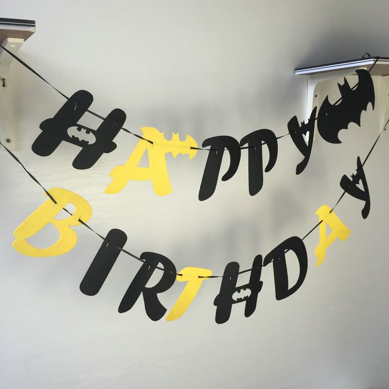 Acheter Pas Cher Batman En Feutre Joyeux Anniversaire Lettre Drapeau Party Decoration Banniere Bunting Pour Enfants Enfants Fournir Tissu Du 8 3 Fr Dhgate