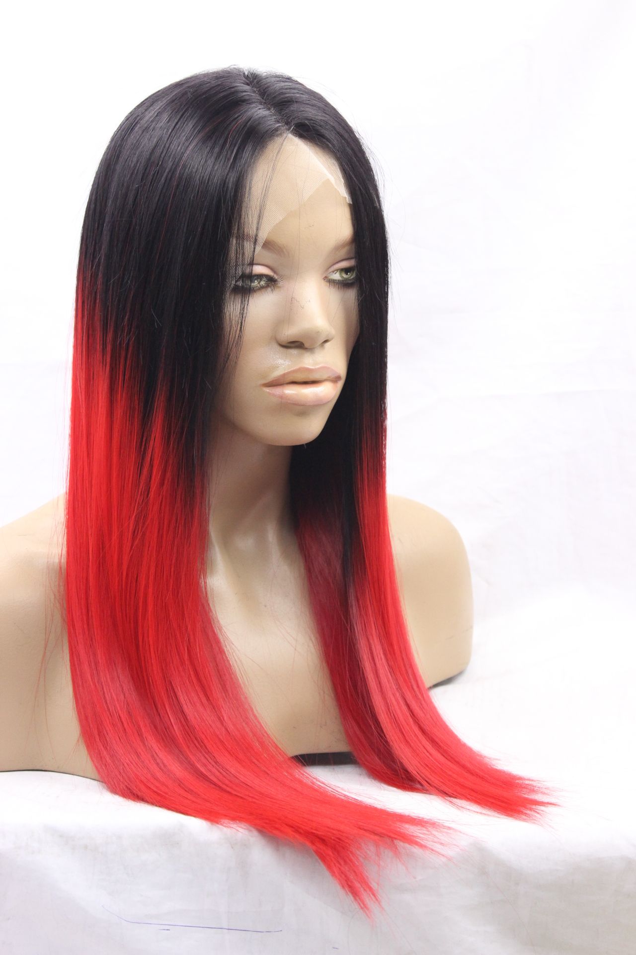 Black Red Ombre Hair Long Straight Heat Resistant Fiber Synthetic Wig Front Lace Wig Or Capless Inexpensive Wigs Hair Wigs Uk From Oxettehair 24 83