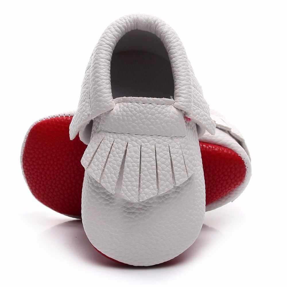 red bottom baby moccasins