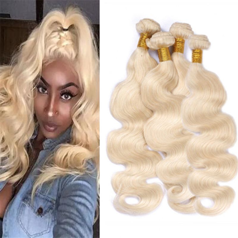 Cheap Blonde Brazilian Hair 4 Bundles 400g Body Wave Wavy 613