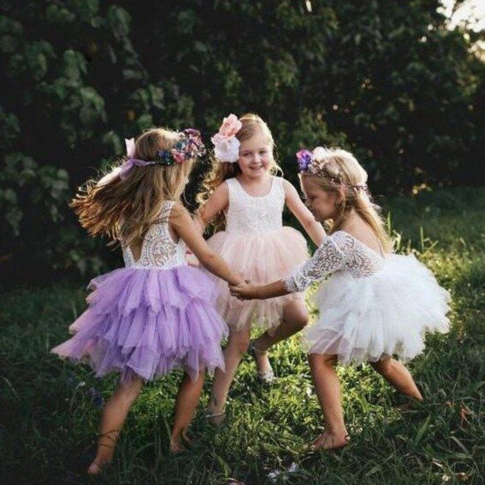 princess style flower girl dresses