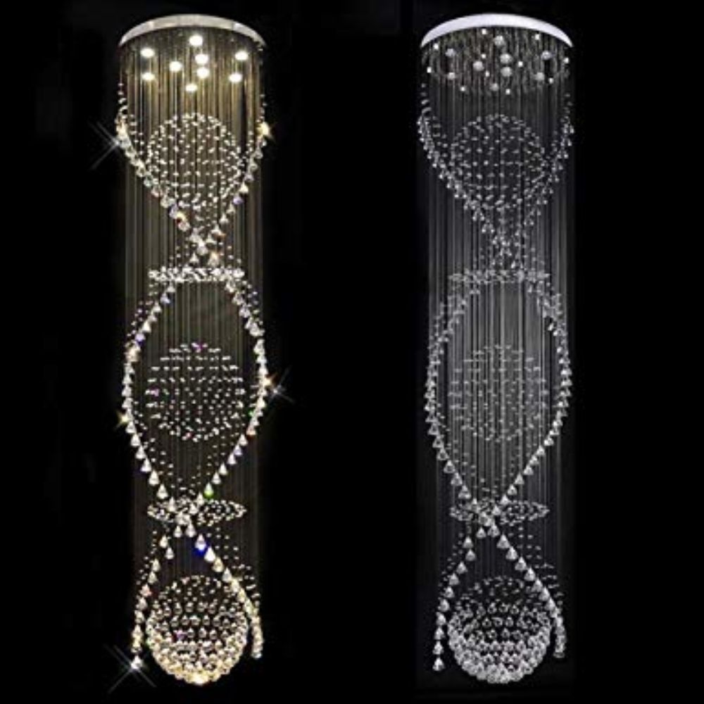 Großhandel Treppenhaus 3 Sphere Und 2 Spirale Regen Drop Clear Led K9 Moderne Kristall Kronleuchter Licht Leuchte Für Treppenhaus Von Lovea 85428