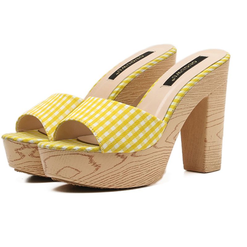 red platform flip flops