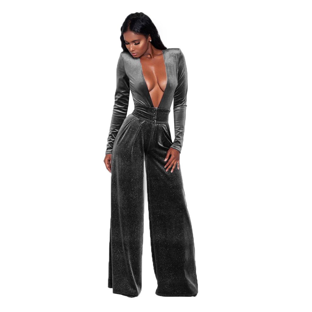 deep v cut jumpsuit