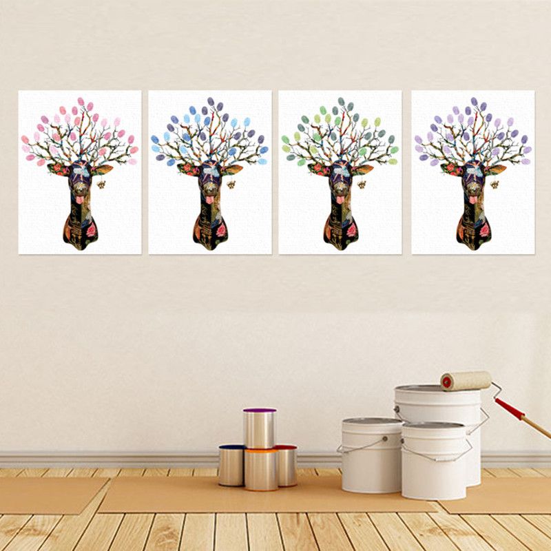 2020 Christmas Elk Fingerprint Draw Canvas Fingerprint Tree Sign In Guest Signature Books Wedding Guestbook From Youerwedding 10 79 Dhgate Com