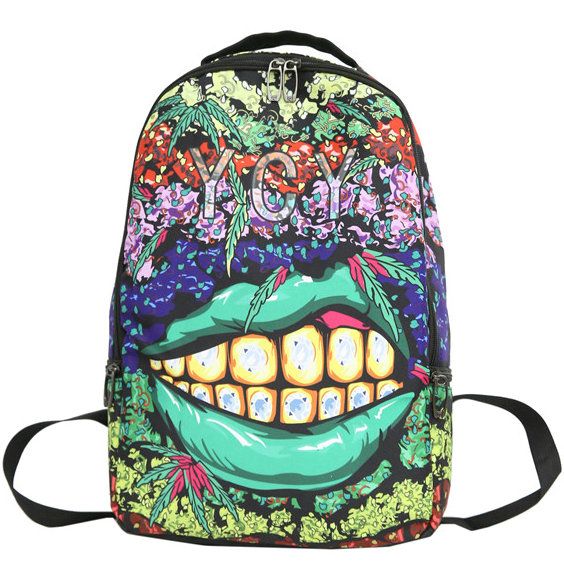 bookbag with teeth