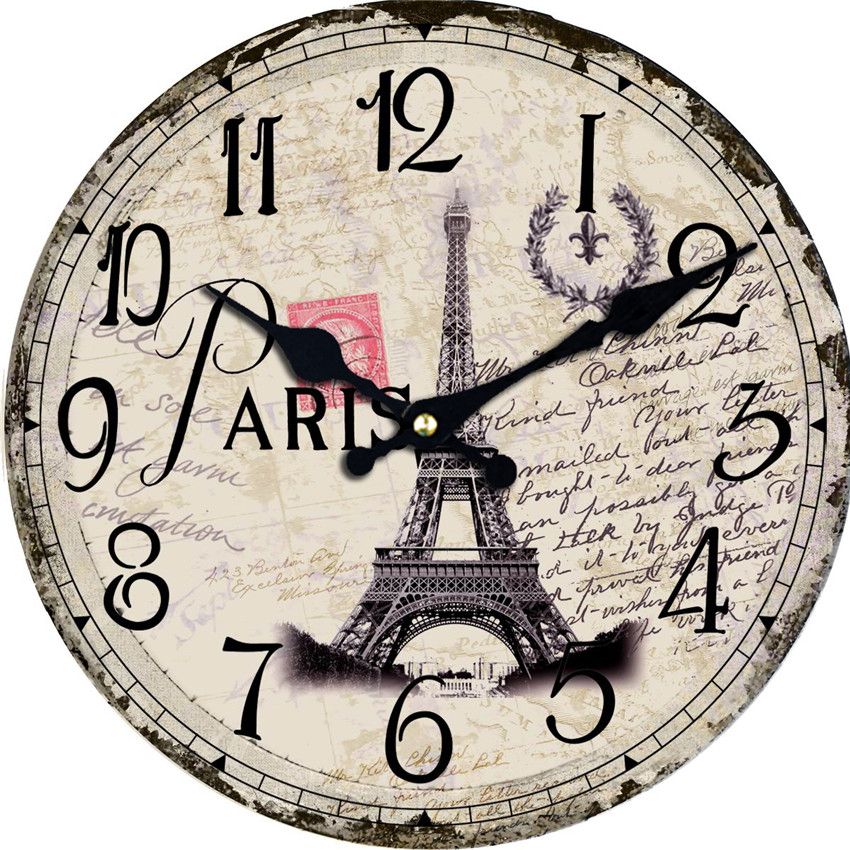 Grosshandel Wonzom Paris Landschaft Handtuch Reloj Wanduhr Mode