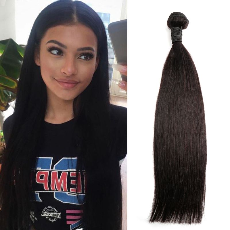 Peruvian Hair Extension Natural Black Color Straight Hair Weave