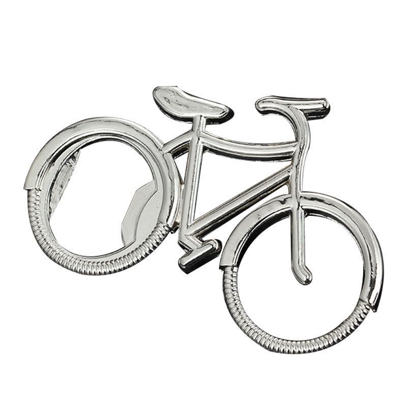 Bike Bicycle Shape Keychain Smooth Silver Zinc Alloy Bottle Opener Beer Can Gift