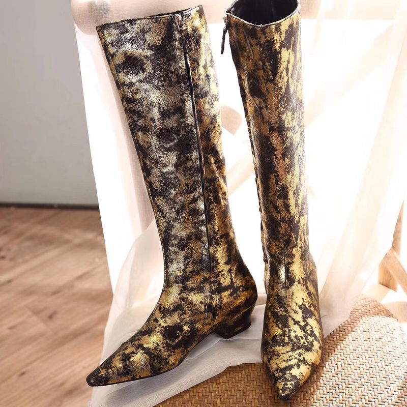 bronze colored women's boots