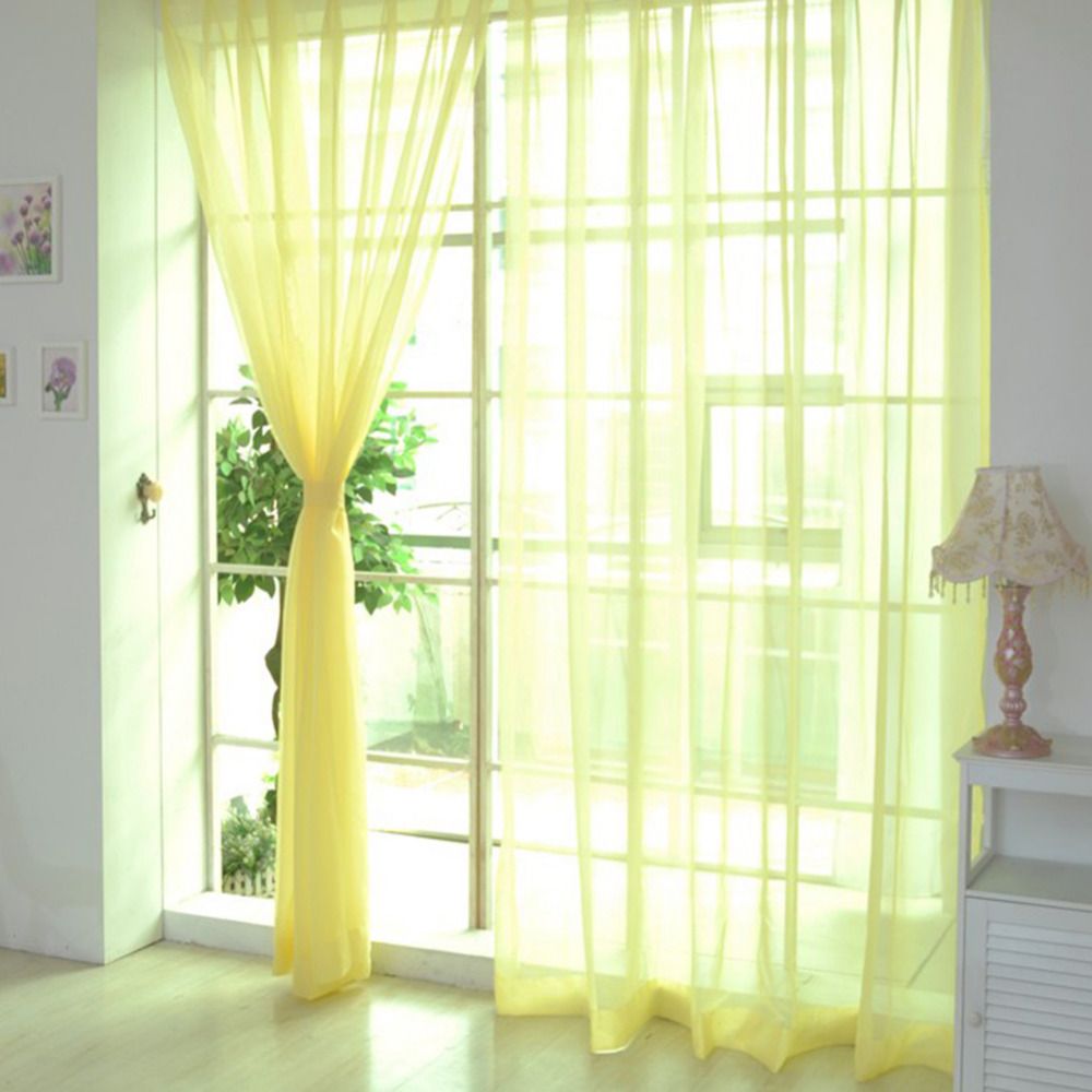 Sheer Curtains 100 200cm Cheap Modern Window Curtain Home White