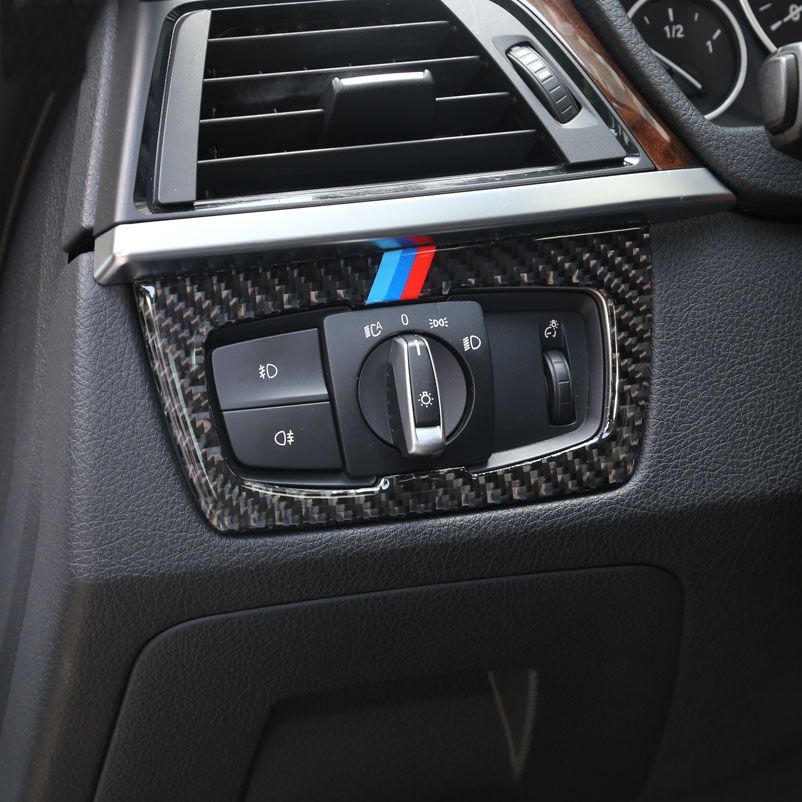 Carbon Fiber Interior Steering Wheel Cover Trim for BMW 3 4 Series F30 F31 F32