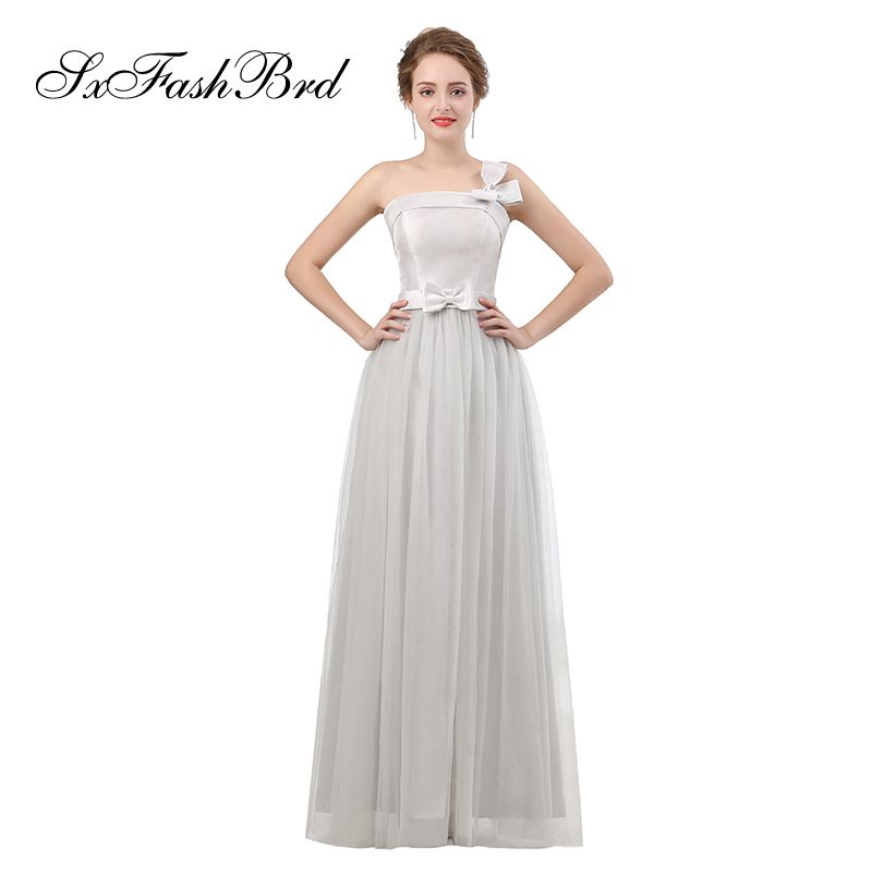 one shoulder gown with bow