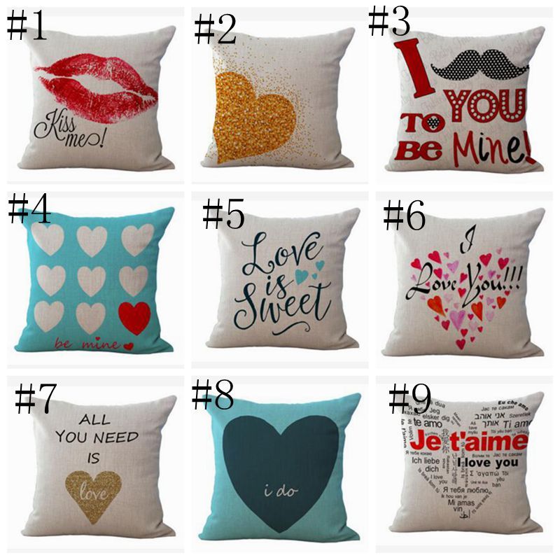 Valentine S Day Cushion Cover Love Printing Sofa Pillows Covers