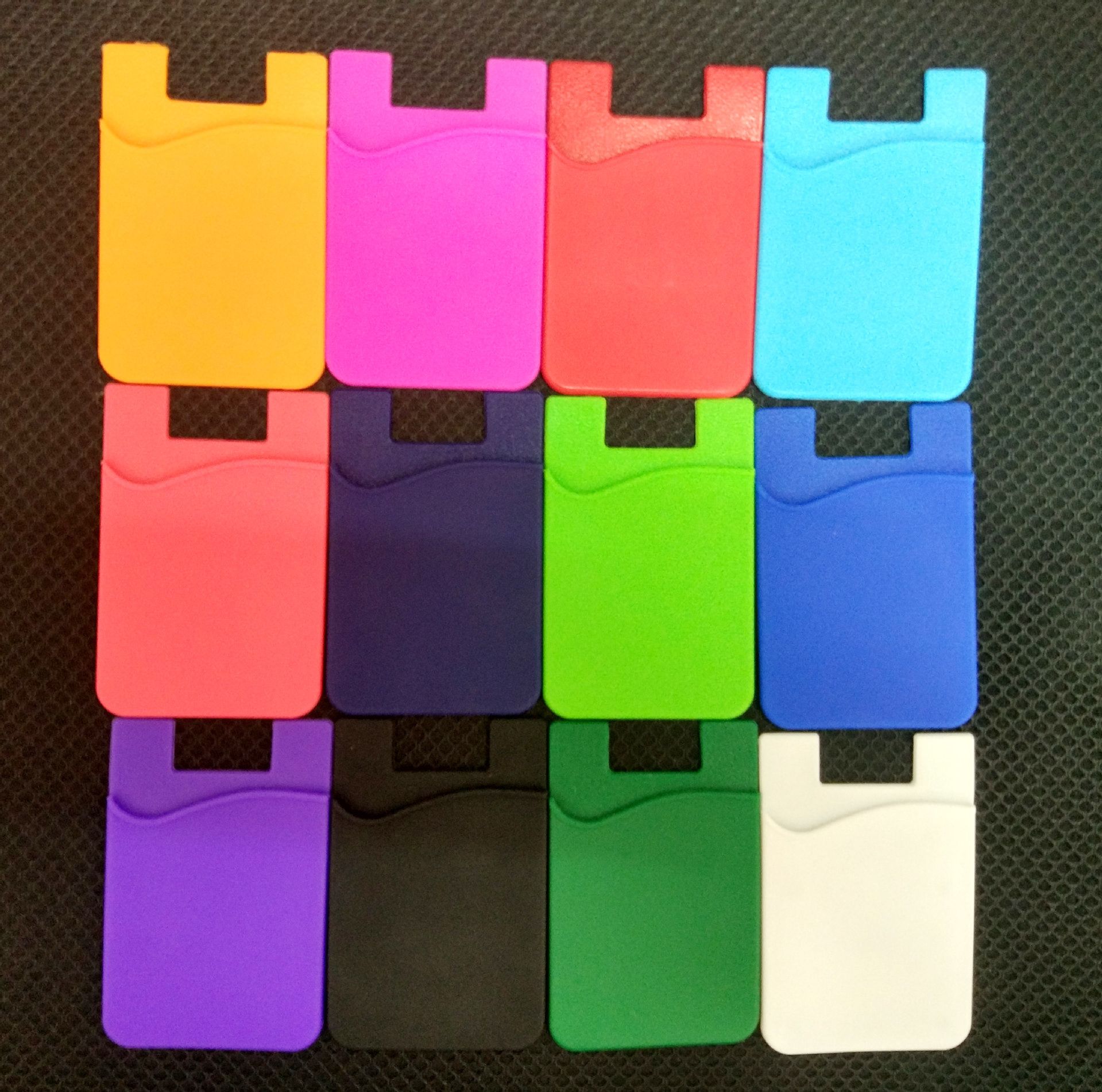 Phone Sticky Wallet Silicone Self Adhesive Card Pocket Covers Colorful