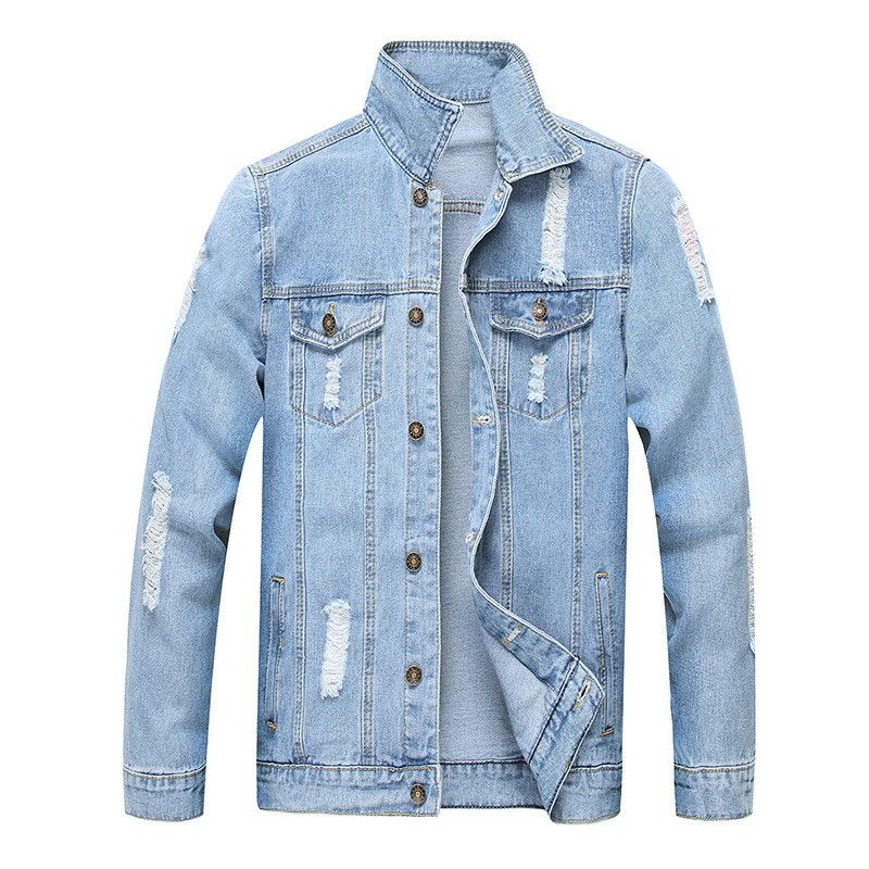 light distressed jean jacket