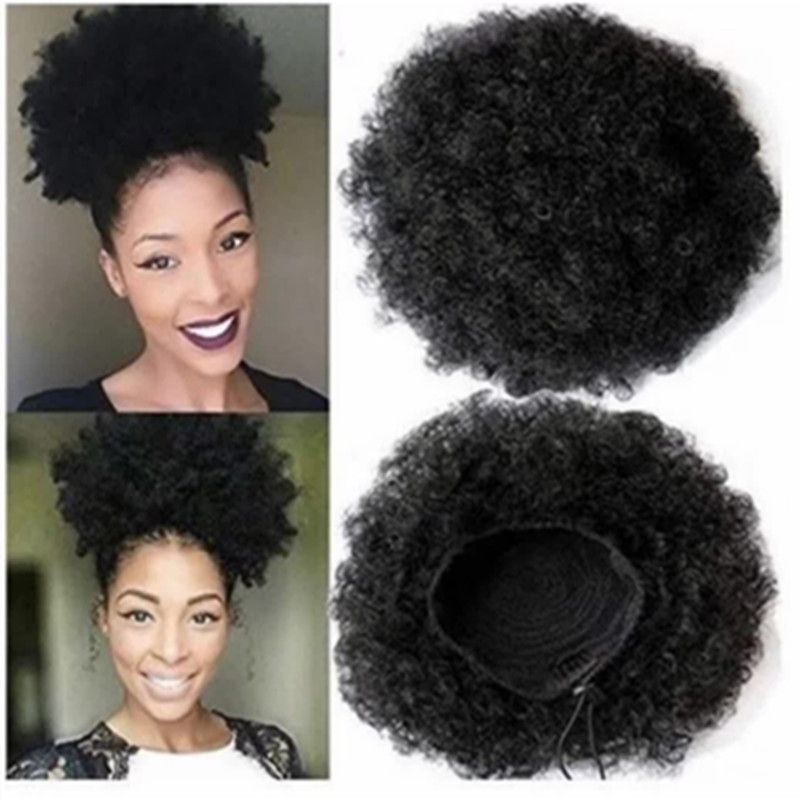6inch Afro Kinky Women S Elastic Net Curly Chignon Bun With Two