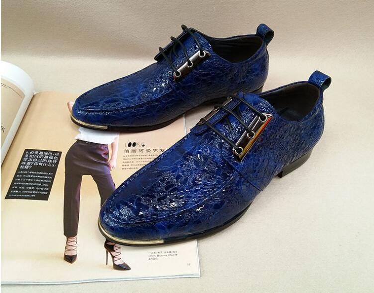 scarpe eleganti uomo vernice blu