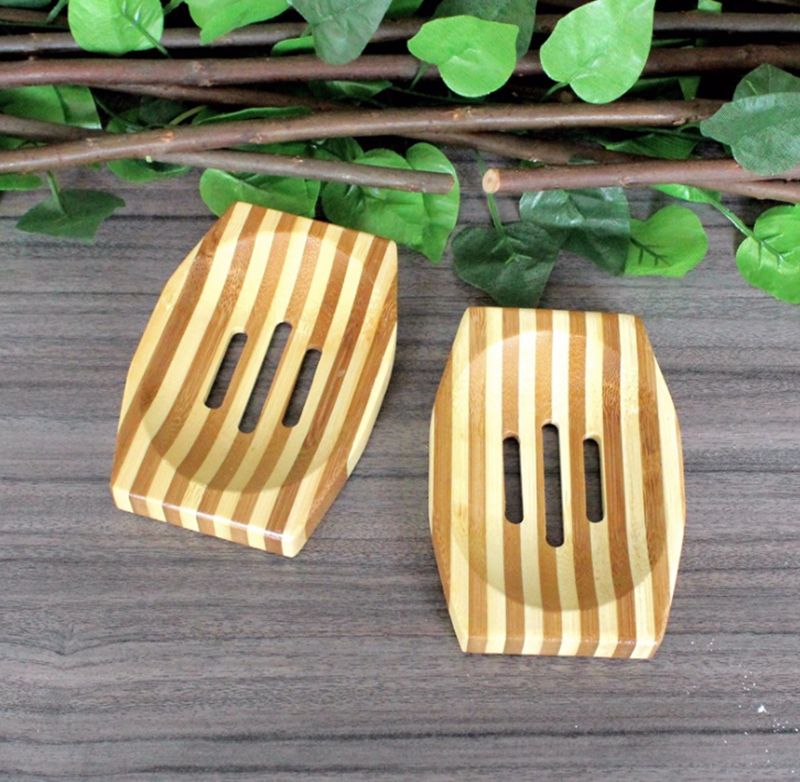2020 Wooden Soap Dishes Natural Wood Soap Box Bath Holder Trapezoid