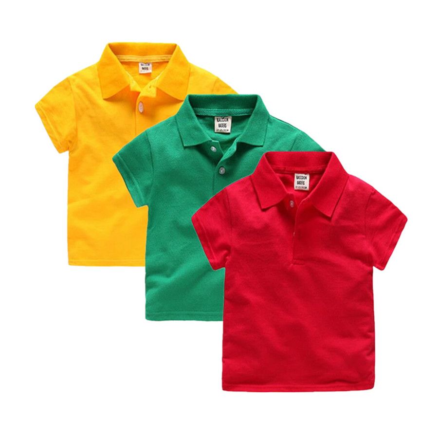 2-6 T Niños Niñas Polos Verano Polo camisas Tops de Corta de Color