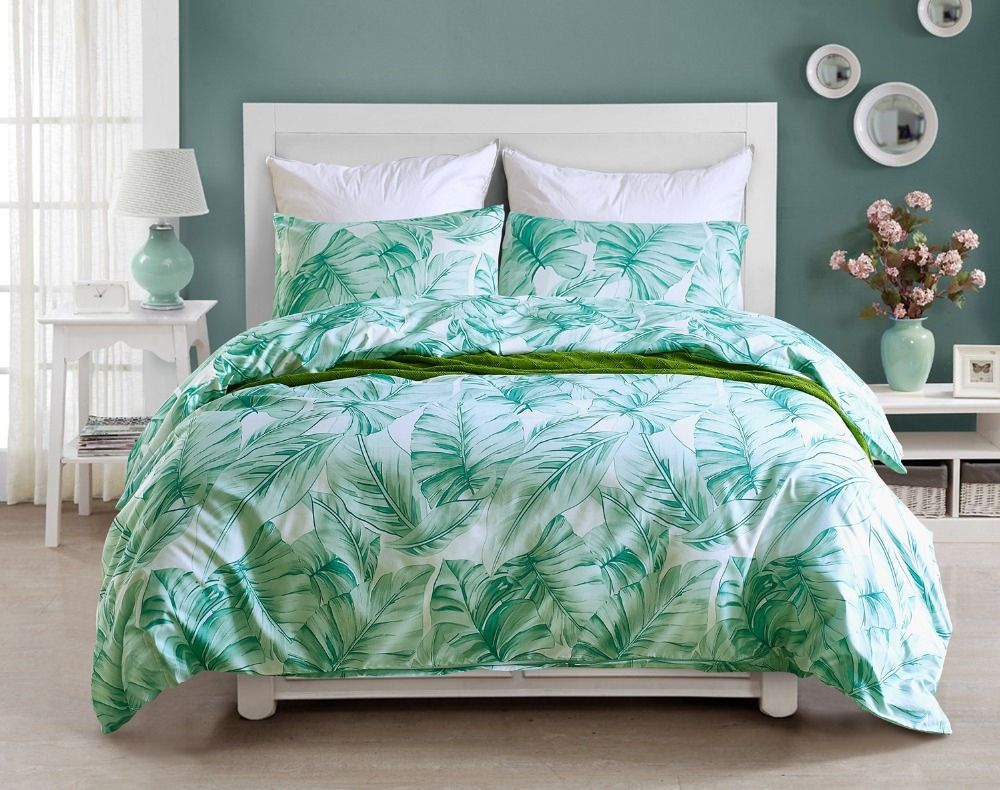 Tropical Plant Monstera Leaf Paern Bedding Duvet Cover Set Pillow