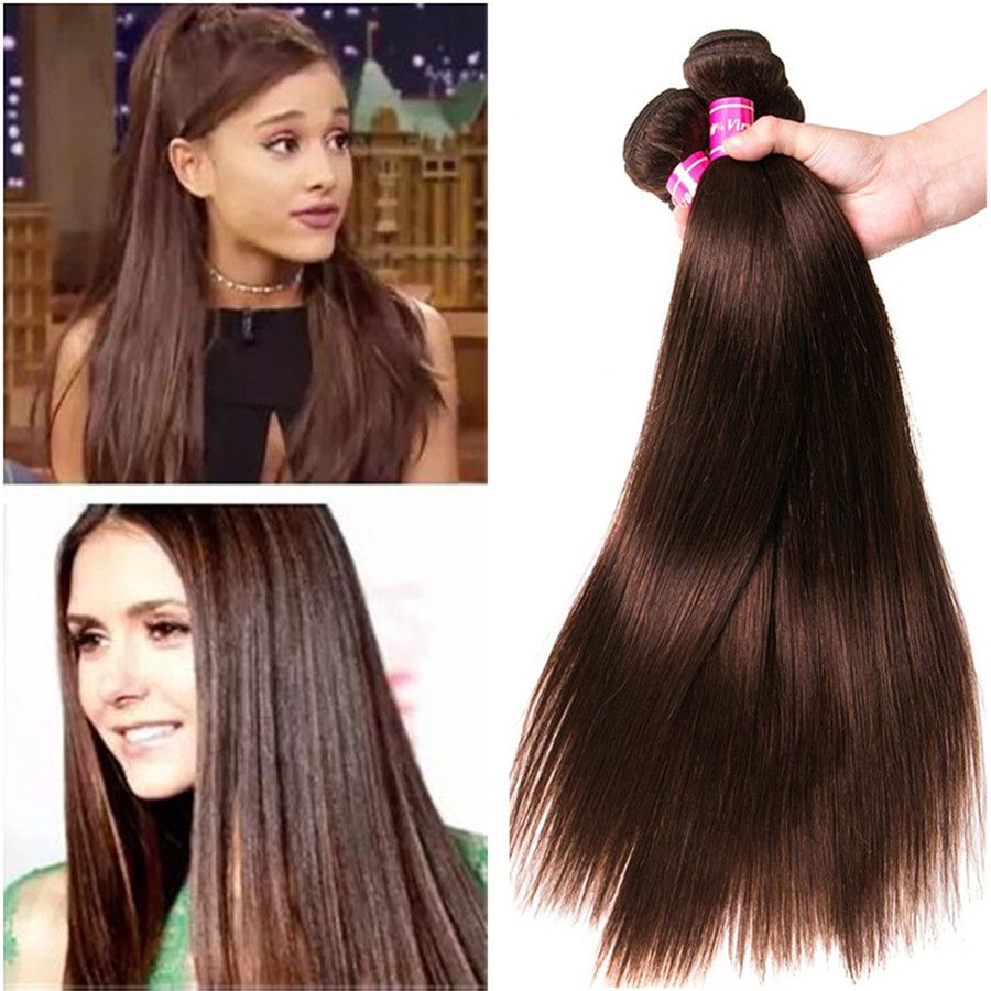 Cheap Brazilian Straight Wave Virgin Bob Dark Brown Human Hair