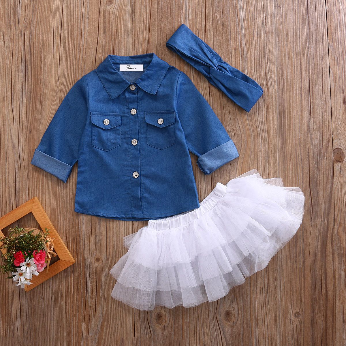 Conjunto de ropa para niñas pequeñas para niños Conjunto de camisas de mezclilla Tops de camisetas Conjunto de ropa para niñas pequeñas para niños Conjunto de camisas de mezclilla Tops de camisetas