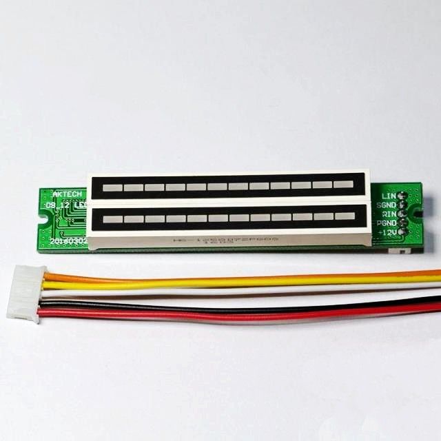 Dual 12 Stereo Adjustable Level indicator LED Meter lamps Light Speed Assembled