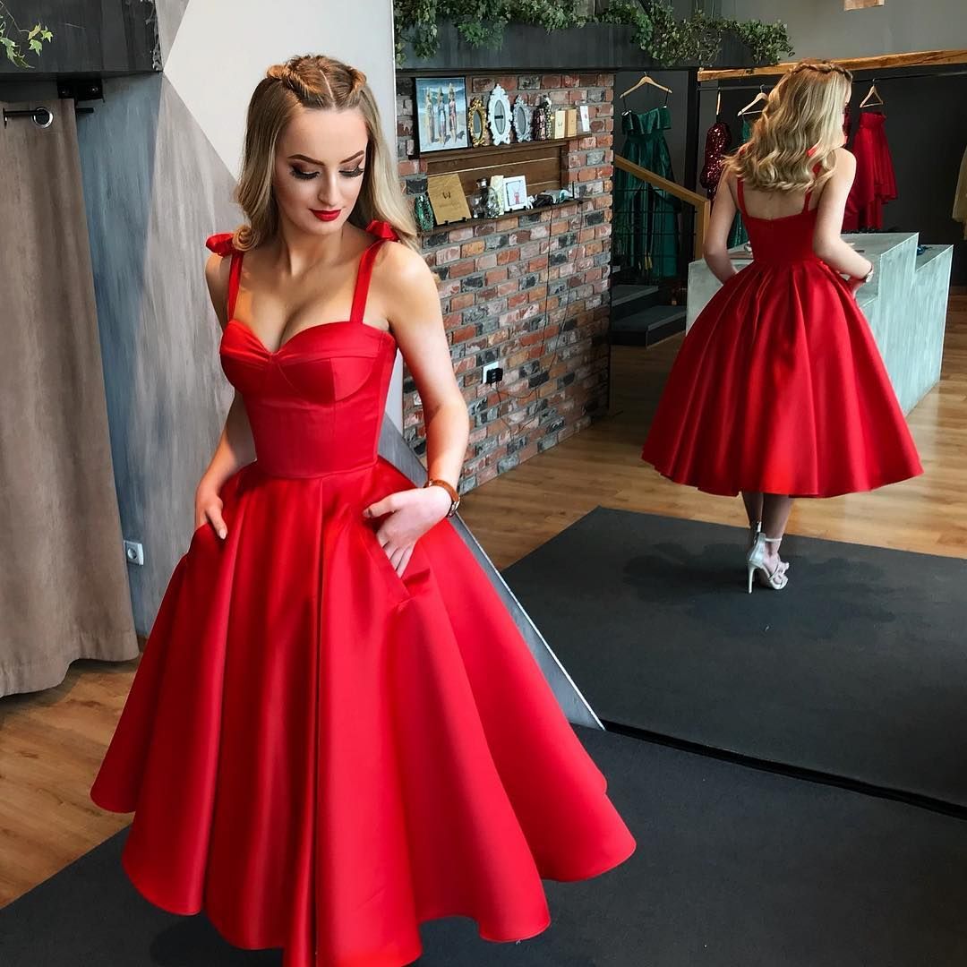 vintage red cocktail dress