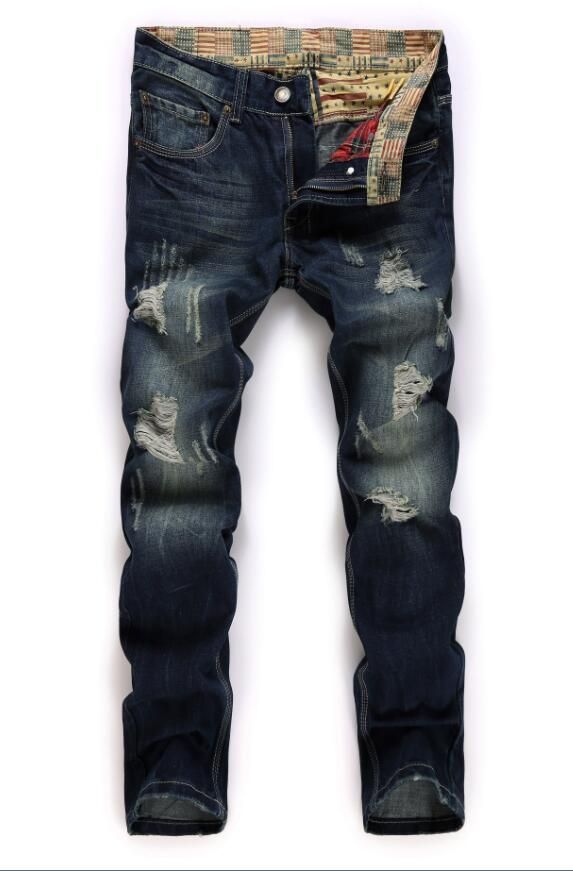 calças azuis escuras