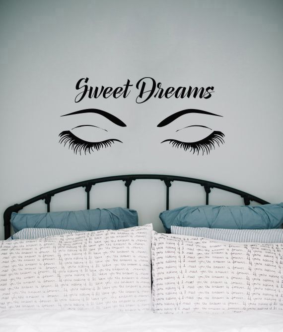 Removable Wall Decals Sweet Dreams Close Eyes Wall Stickers For
