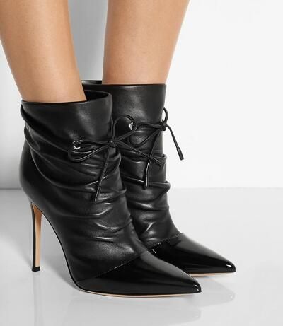 ladies black slouch ankle boots