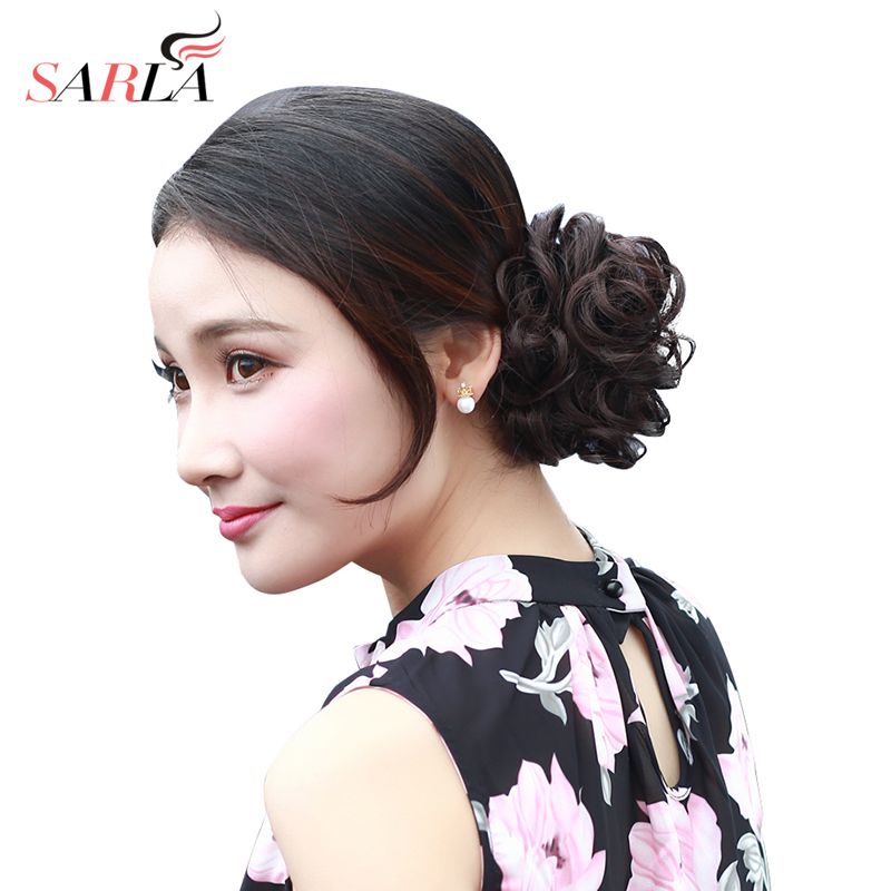Sarla Synthetic Hair Chignons Elastic Scrunchie Extensions Hair
