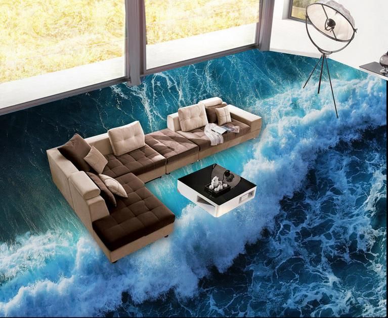 3d Flooring For Living Room And Bedroom Surf Sea Water Living Room