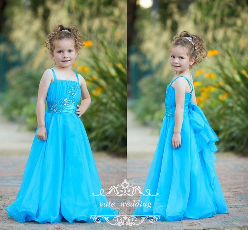 purple and blue flower girl dresses