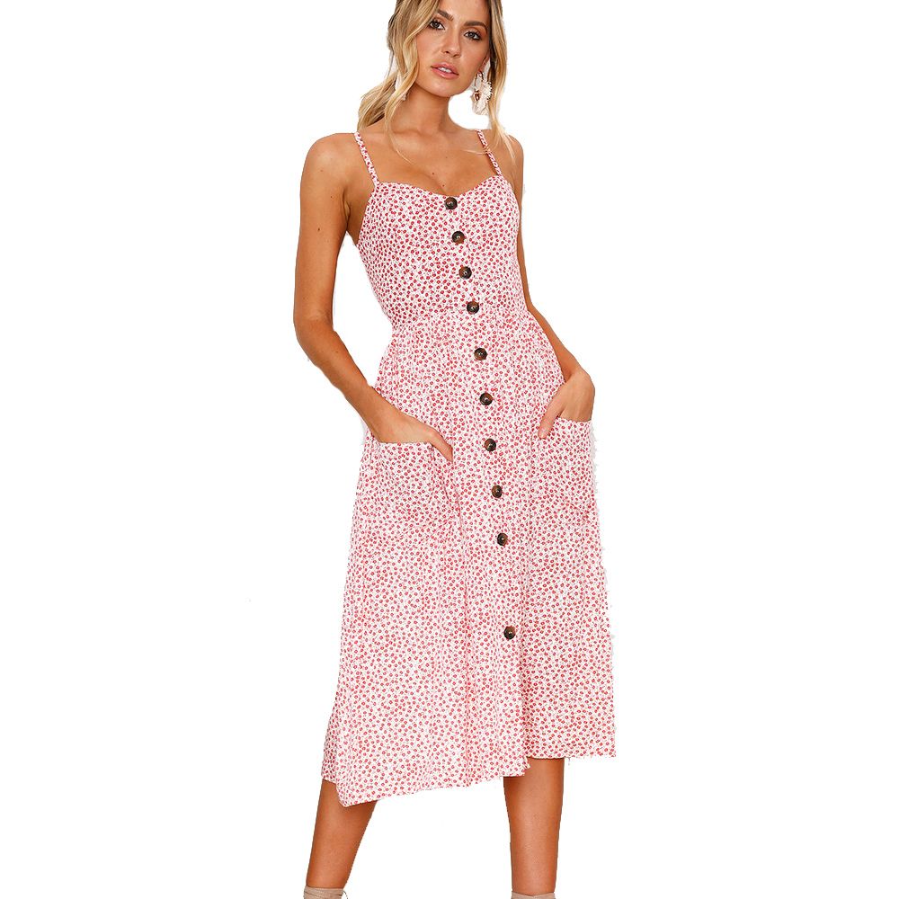 button up spaghetti strap dress