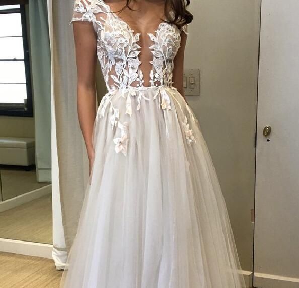 short sleeve sheath wedding dress