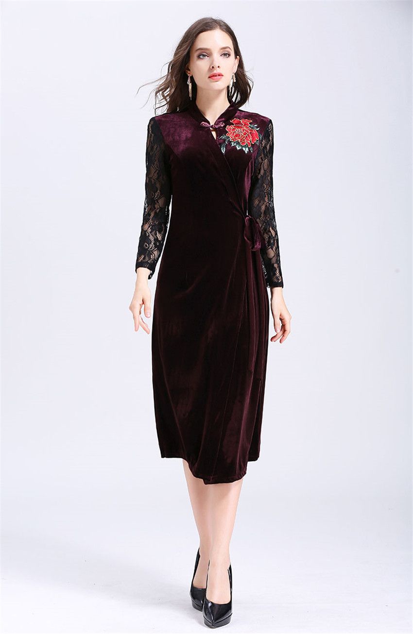 ladies velvet dress