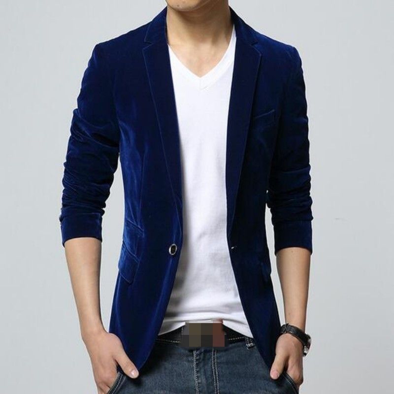 Compra Top Hombre Otoño Invierno M 4XL Hombres Blazer Slim Fit Azul Marino  Rojo Colores Negro Slim Fit Suit Hombres Blazer De Terciopelo Negro Barato  | Entrega Rápida Y Calidad | DHgate