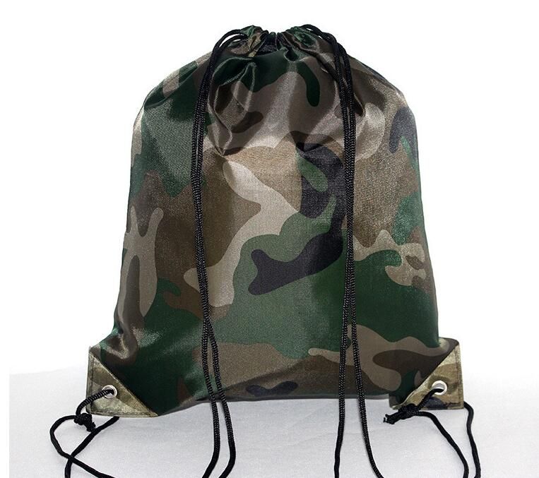 camo drawstring bag