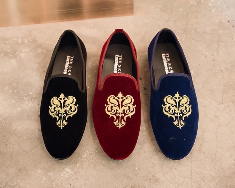 Men fashion Luxury Velvet Slippers Loafer Shoes