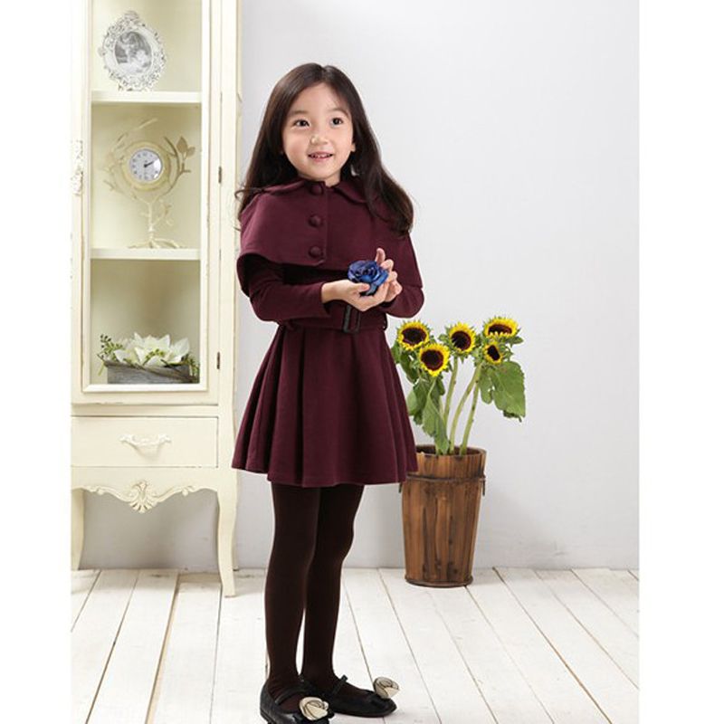 Otoño Invierno Niñas 2017 Nueva Moda Mantón Mantón Niños Princesa Vestido 4 6 7 8 9 10 11 12 Años Niños Vestidos Para Niñas De 47,23 € | DHgate