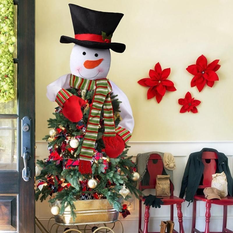 2018 Snowman Christmas Tree Topper Cloth Snowman Christmas Tree