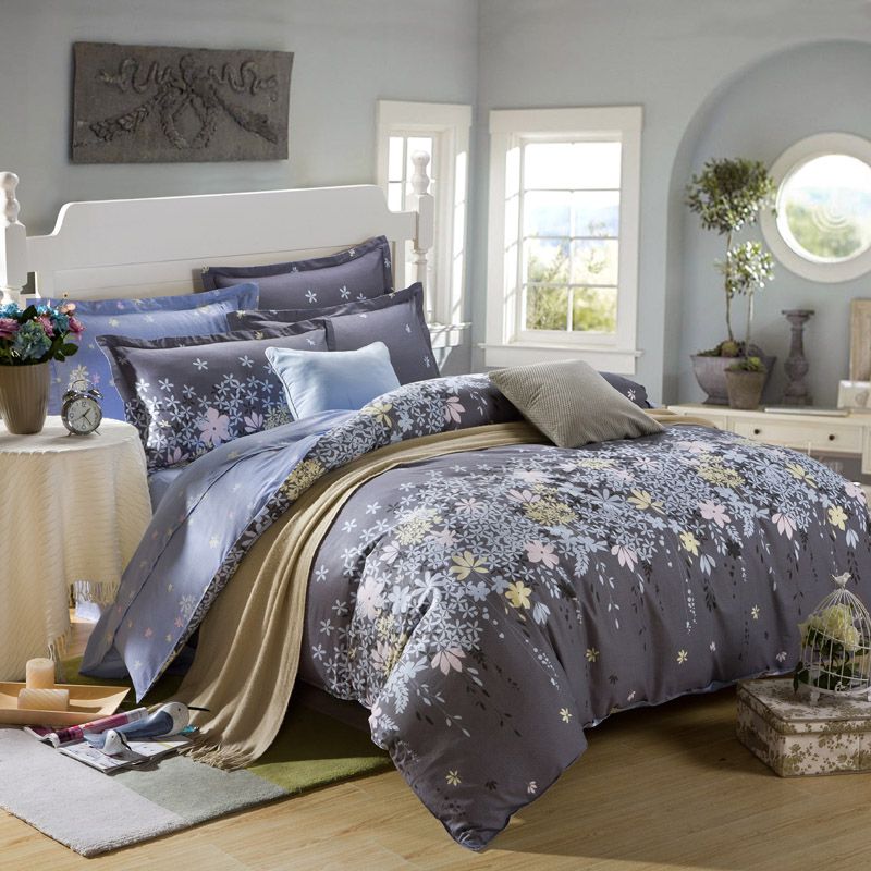 Printed Country Style Bedding Set Queen King Duvet Cover Bedclothe